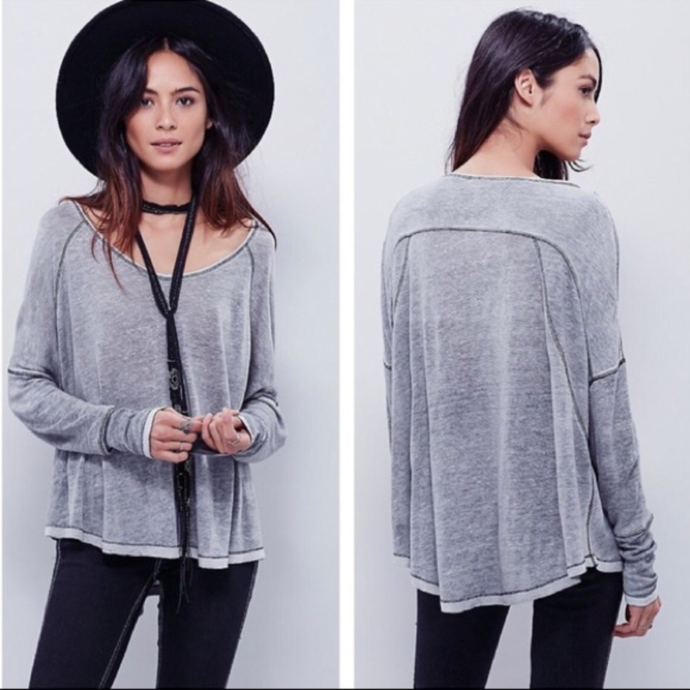 Free People We The Free Macchiato Sheer Knit Top